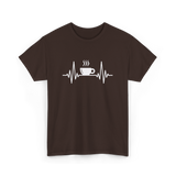 Heartbeat Coffee Cup Coffee T-Shirt - Dark Chocolate