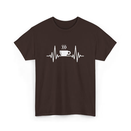 Heartbeat Coffee Cup Coffee T-Shirt - Dark Chocolate