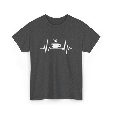 Heartbeat Coffee Cup Coffee T-Shirt - Dark Heather