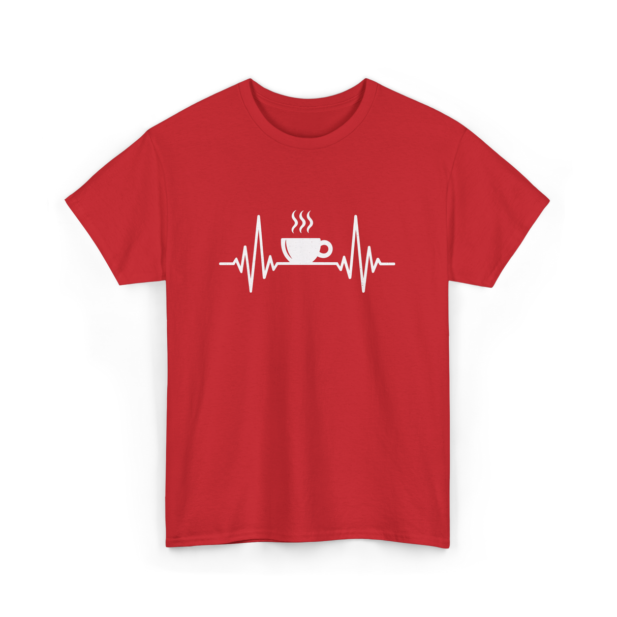 Heartbeat Coffee Cup Coffee T-Shirt - Red