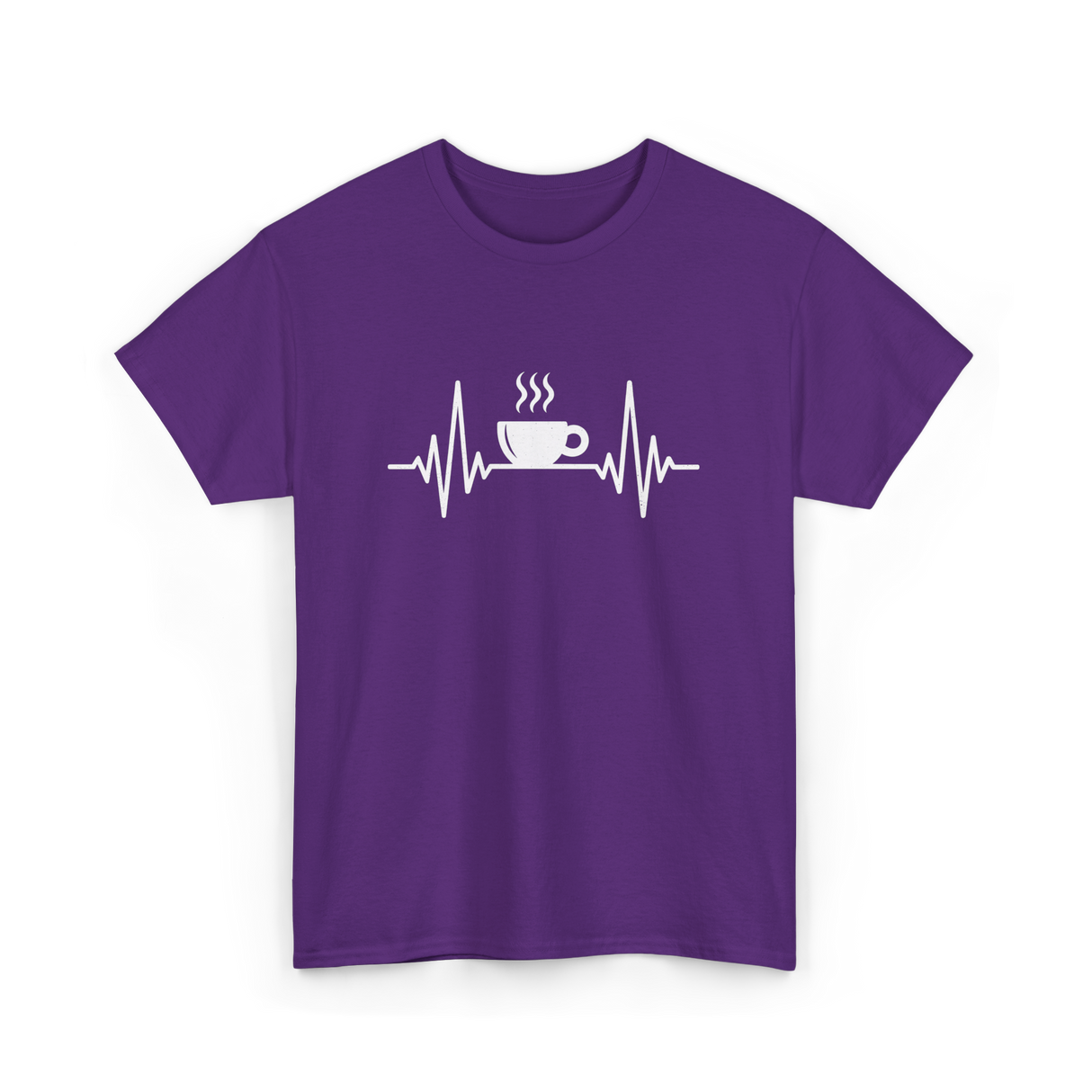 Heartbeat Coffee Cup Coffee T-Shirt - Purple