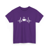 Heartbeat Coffee Cup Coffee T-Shirt - Purple