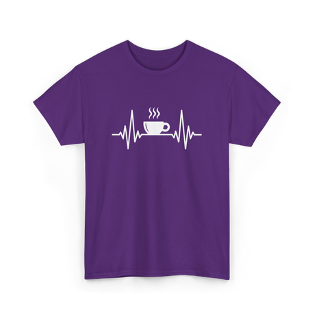 Heartbeat Coffee Cup Coffee T-Shirt - Purple