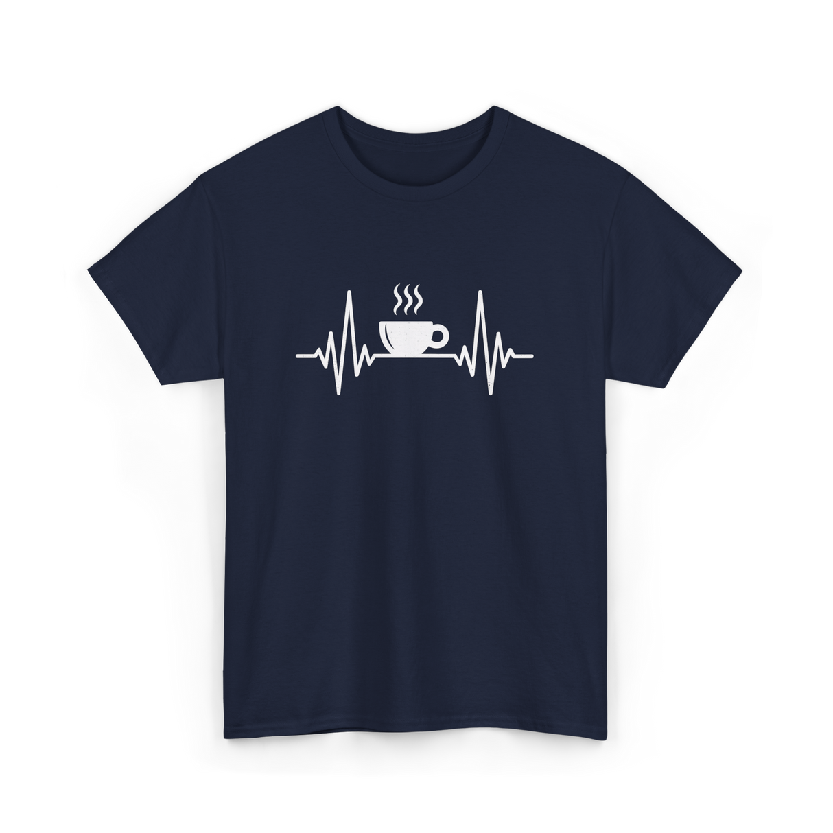 Heartbeat Coffee Cup Coffee T-Shirt - Navy