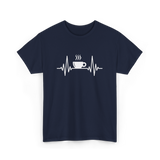 Heartbeat Coffee Cup Coffee T-Shirt - Navy