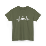 Heartbeat Coffee Cup Coffee T-Shirt - Military Green