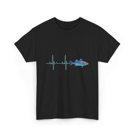 Heartbeat EKG Fish T-Shirt - Black