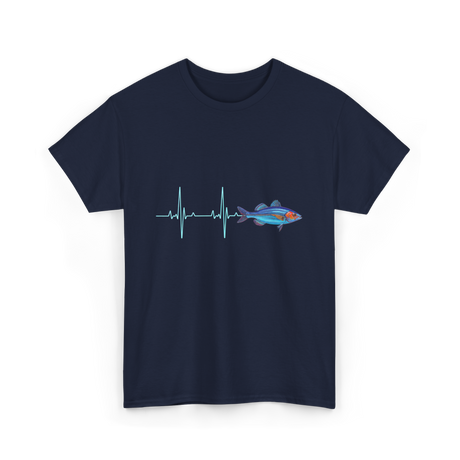 Heartbeat EKG Fish T-Shirt - Navy