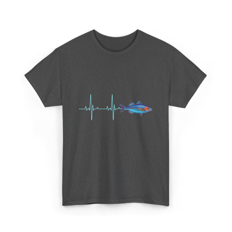 Heartbeat EKG Fish T-Shirt - Dark Heather