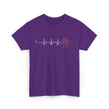 Heartbeat Heart Nurse Cardiology T-Shirt - Purple