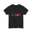 Heartbeat Love Heartbeat Cardiology T-Shirt - Black