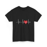 Heartbeat Love Heartbeat Cardiology T-Shirt - Black