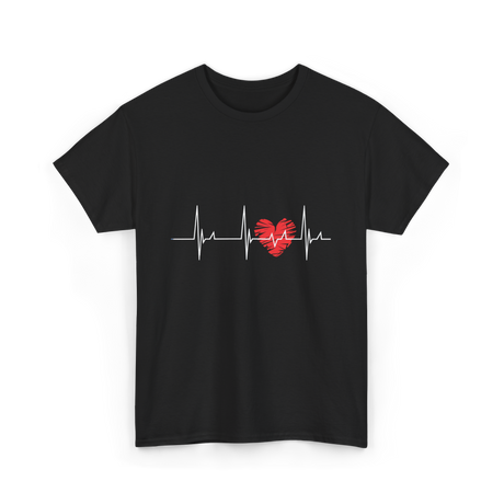 Heartbeat Love Heartbeat Cardiology T-Shirt - Black