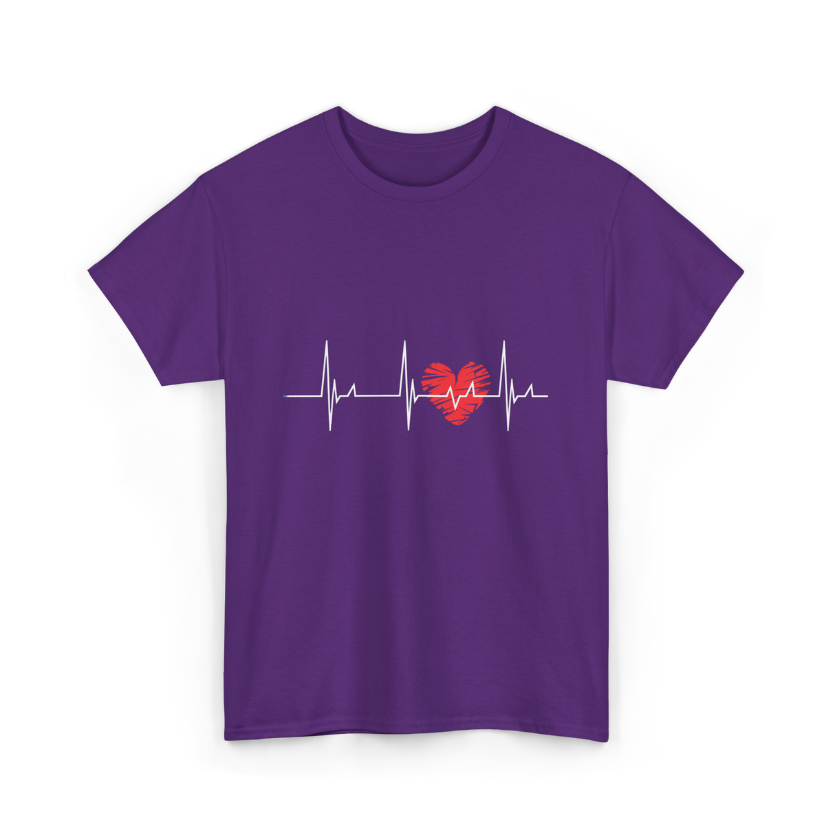 Heartbeat Love Heartbeat Cardiology T-Shirt - Purple