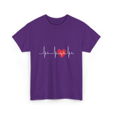 Heartbeat Love Heartbeat Cardiology T-Shirt - Purple