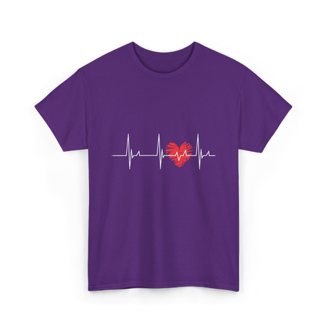 Heartbeat Love Heartbeat Cardiology T-Shirt - Purple