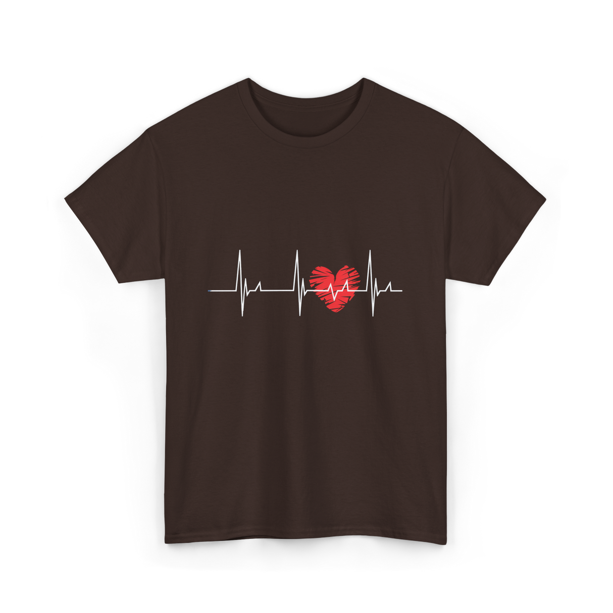 Heartbeat Love Heartbeat Cardiology T-Shirt - Dark Chocolate