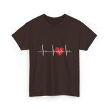 Heartbeat Love Heartbeat Cardiology T-Shirt - Dark Chocolate