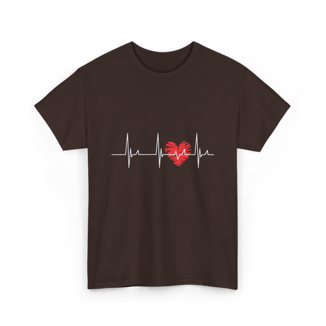 Heartbeat Love Heartbeat Cardiology T-Shirt - Dark Chocolate