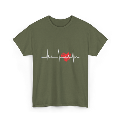 Heartbeat Love Heartbeat Cardiology T-Shirt - Military Green