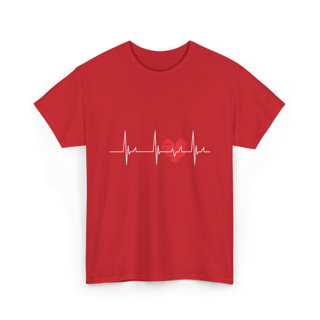 Heartbeat Love Heartbeat Cardiology T-Shirt - Red