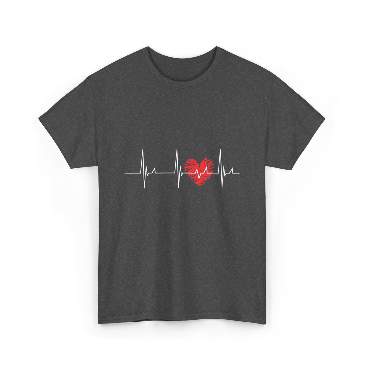 Heartbeat Love Heartbeat Cardiology T-Shirt - Dark Heather