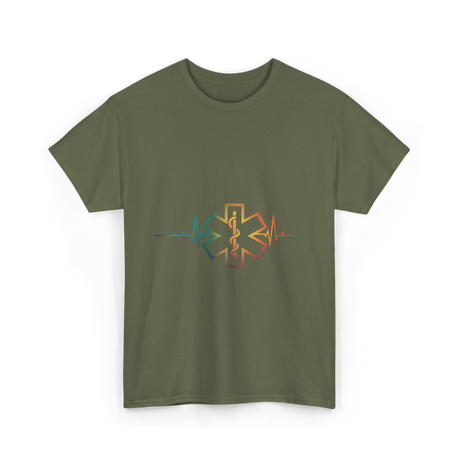 Heartbeat Medical Worker Responder T-Shirt - Military Green