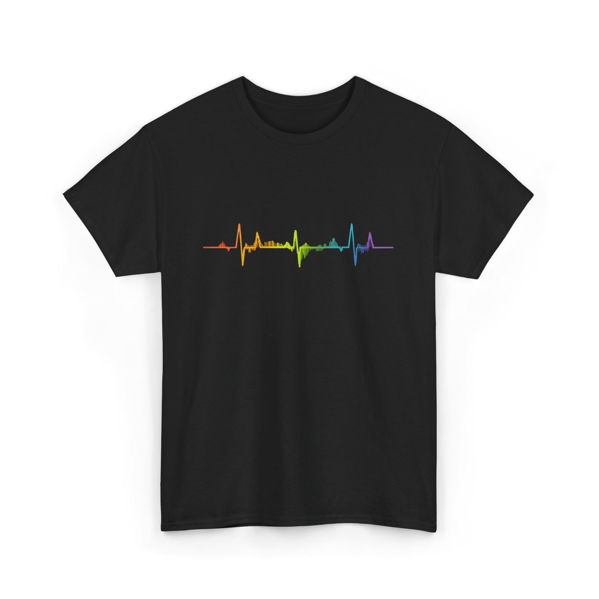 Heartbeat Pride LGBTQ Ally T-Shirt - Black