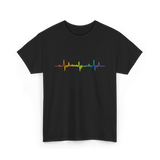 Heartbeat Pride LGBTQ Ally T-Shirt - Black