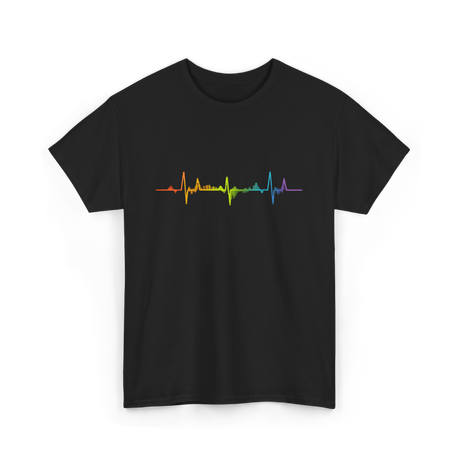 Heartbeat Pride LGBTQ Ally T-Shirt - Black