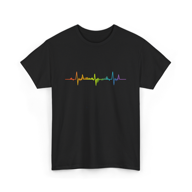 Heartbeat Pride LGBTQ Ally T-Shirt - Black