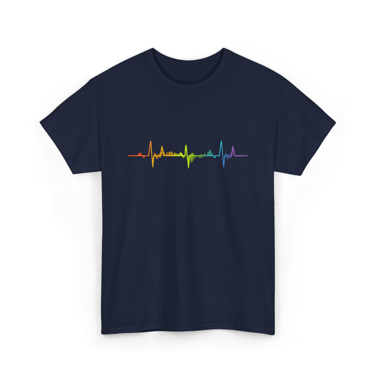 Heartbeat Pride LGBTQ Ally T-Shirt - Navy