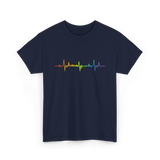 Heartbeat Pride LGBTQ Ally T-Shirt - Navy