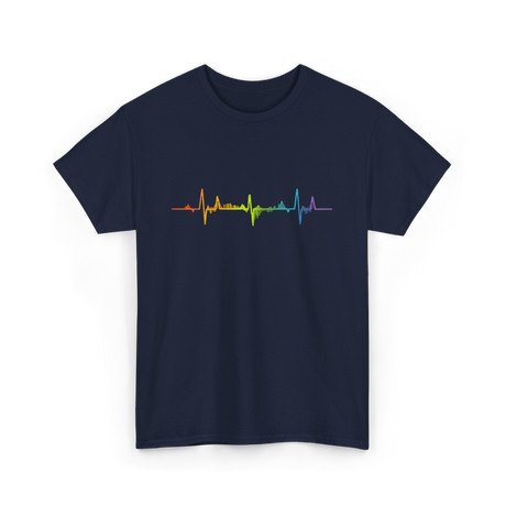 Heartbeat Pride LGBTQ Ally T-Shirt - Navy