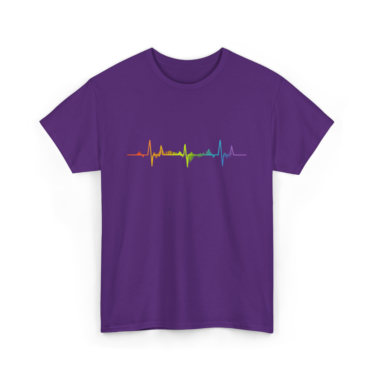 Heartbeat Pride LGBTQ Ally T-Shirt - Purple