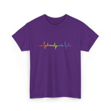 Heartbeat Pride LGBTQ Ally T-Shirt - Purple