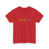 Heartbeat Pride LGBTQ Ally T-Shirt - Red