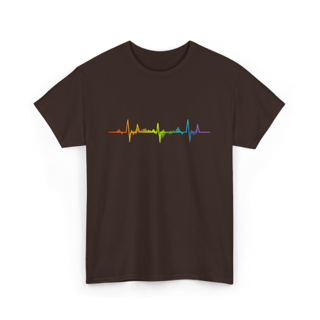 Heartbeat Pride LGBTQ Ally T-Shirt - Dark Chocolate