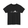 Heartbeat Sailing Sailboat T-Shirt - Black