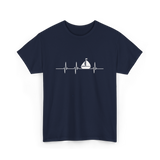 Heartbeat Sailing Sailboat T-Shirt - Navy