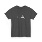 Heartbeat Sailing Sailboat T-Shirt - Dark Heather