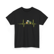 Heartbeat Tractor Farming T-Shirt - Black