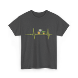 Heartbeat Tractor Farming T-Shirt - Dark Heather