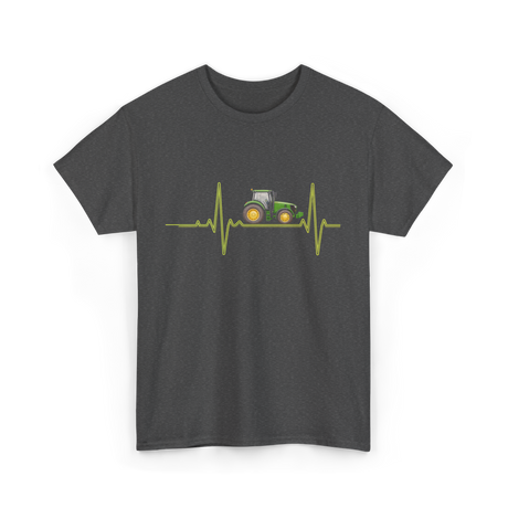 Heartbeat Tractor Farming T-Shirt - Dark Heather