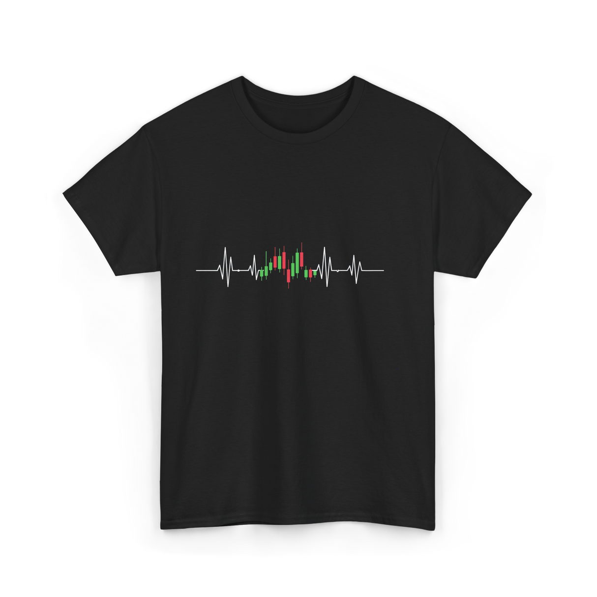 Heartbeat Trading Candlestick T-Shirt - Black