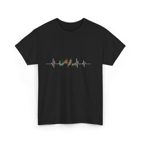 Heartbeat Trading Candlestick T-Shirt - Black