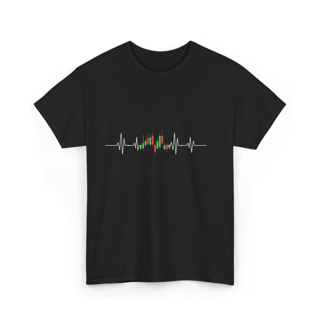 Heartbeat Trading Candlestick T-Shirt - Black