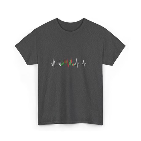 Heartbeat Trading Candlestick T-Shirt - Dark Heather