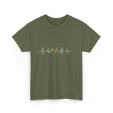 Heartbeat Trading Candlestick T-Shirt - Military Green