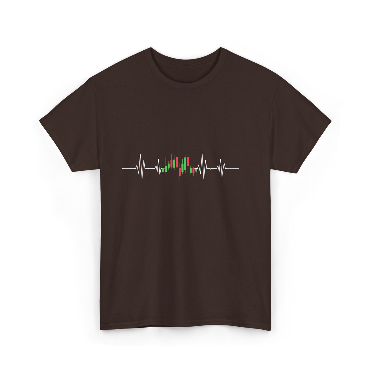 Heartbeat Trading Candlestick T-Shirt - Dark Chocolate